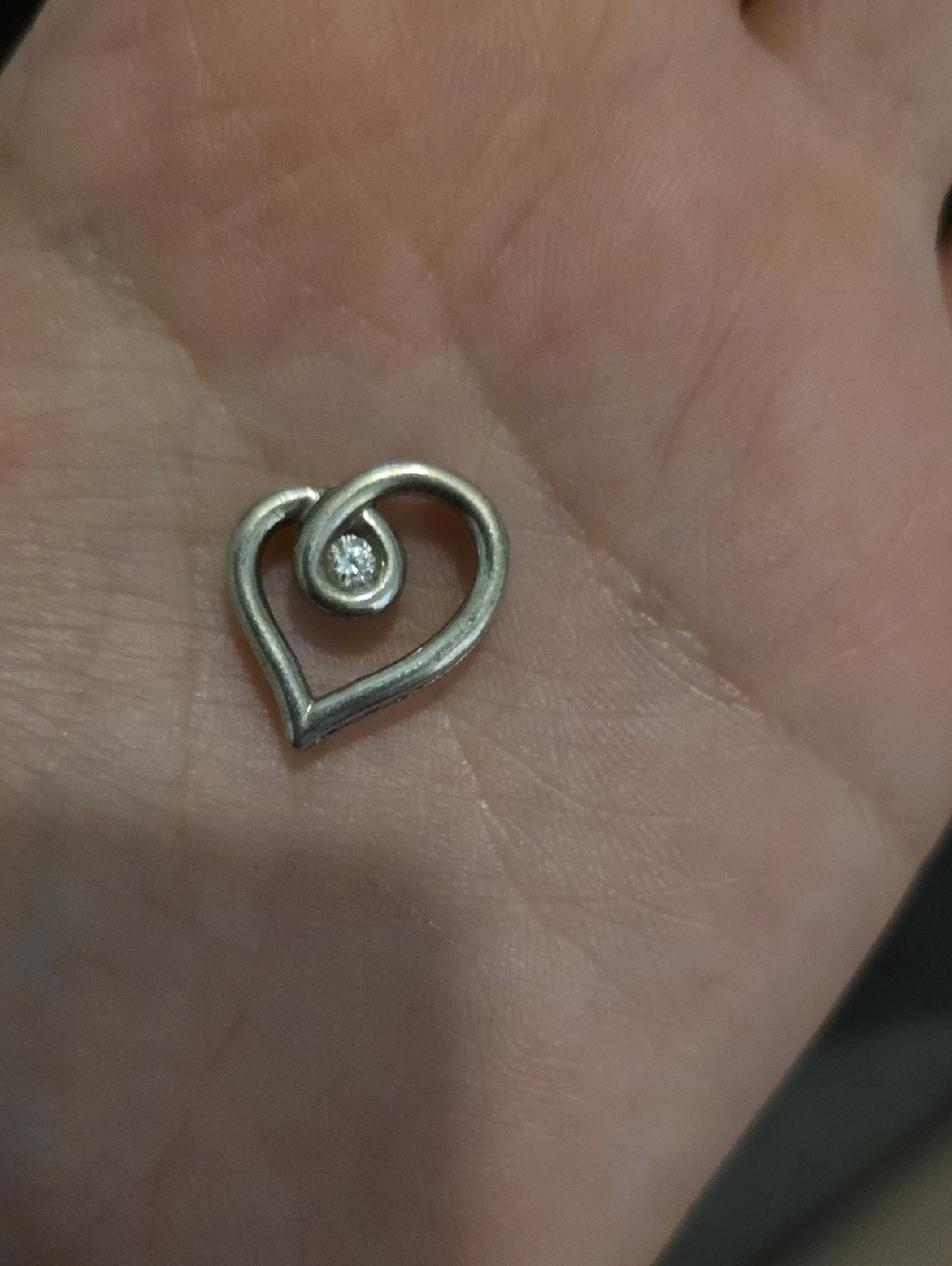 Kay Jewelers Silver Heart Pendant with Center Stone